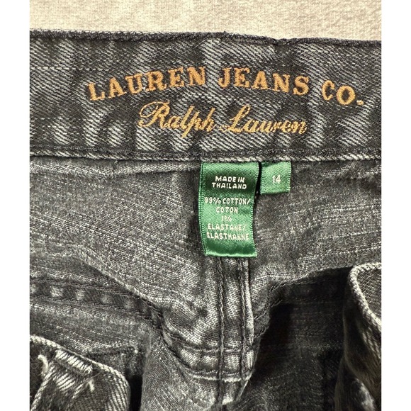Lauren Ralph Lauren Women's Sz 14 Black‎ Denim Jeans Classic Bootcut Wide Bottom - Picture 10 of 16